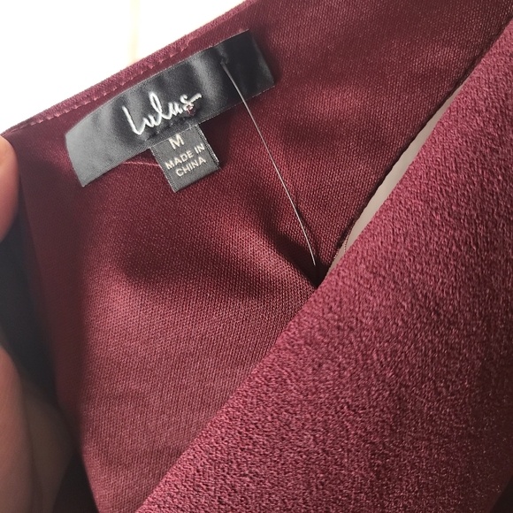 Lulus Burgundy One-Shoulder Cutout Asymmetrical Dress Size Medium - Picture 9 of 12
